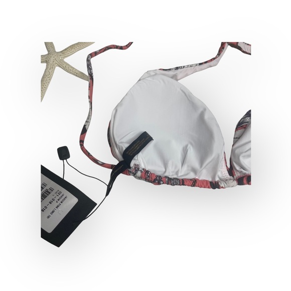 new Vix ⁂ Beach Bikini Triangle Halter Top ⁂ Pink Tropical Floral Print ⁂ Large - Picture 12 of 17